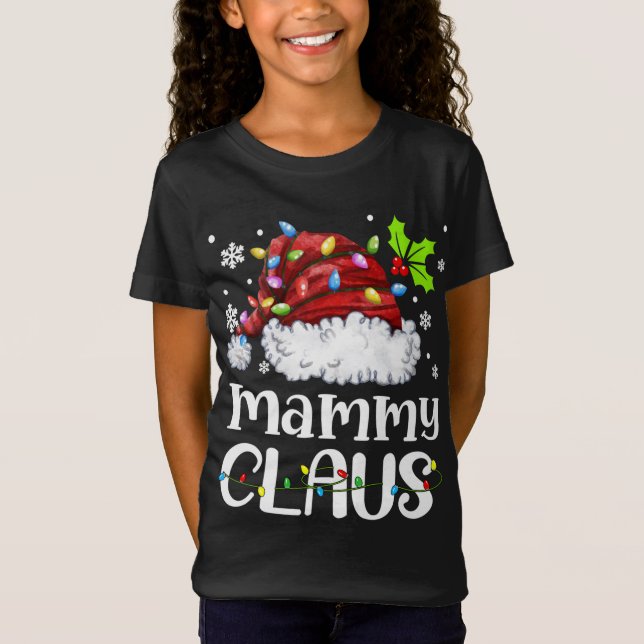 Camiseta Mammy Claus Santa Hat Navidades familia navideña l (Anverso)