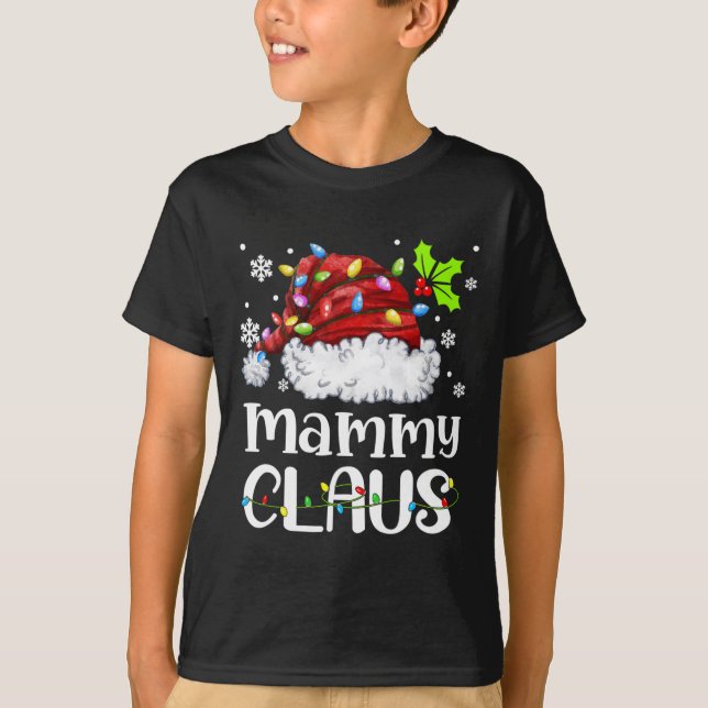 Camiseta Mammy Claus Santa Hat Navidades familia navideña l (Anverso)