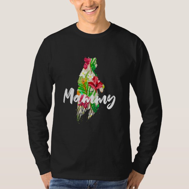 Camiseta Mammy Mom Bear Mamá Mami Brown Bear Floral Pattern (Anverso)