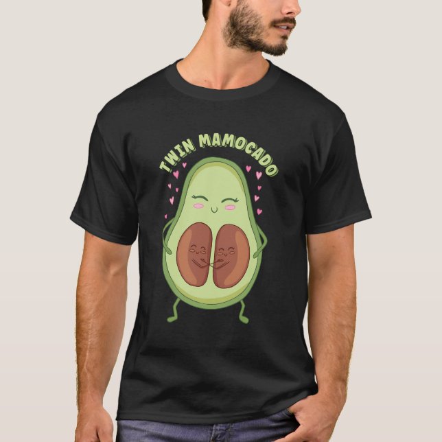 Camiseta Mamocado Gemelo De Gemelos Aguacate Esperando Bebé (Anverso)
