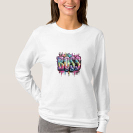 Camiseta MaMuse Rainbow Boss Long Sleeve Tee