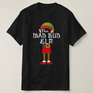 Camiseta man bun elf navidades que hacen coincidir a la fam