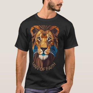 Camiseta "Man of Faith Lion T-Shirt – Bold Christian Graphi