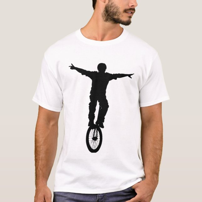 Camiseta Man Riding a Unicycle Silhouette (Anverso)