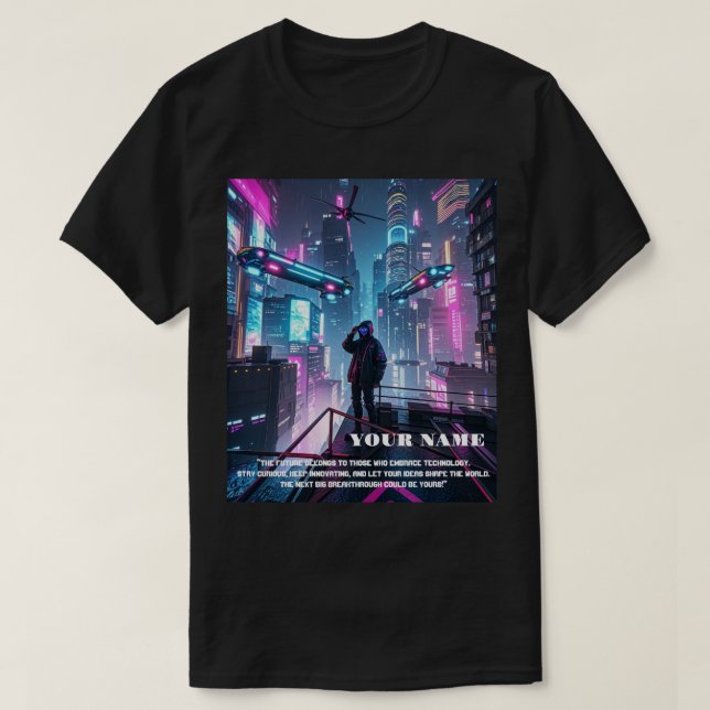 CAMISETA MAN T-SHIRT THEME CYBERPUNK (Diseño del anverso)