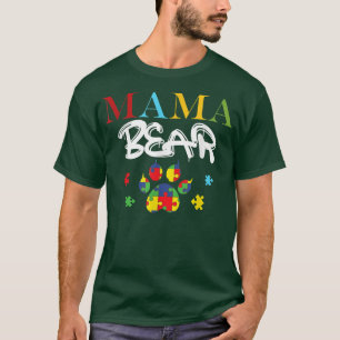 Camiseta Mana Bear Autism Awareness Grandma Mom Dad Mujeres