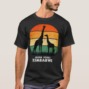 Camiseta Mana Pools Zimbabue Girafa Safari Parque Nacional 