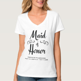 Camiseta Manada de honor elegante cena de ensayo en blanco