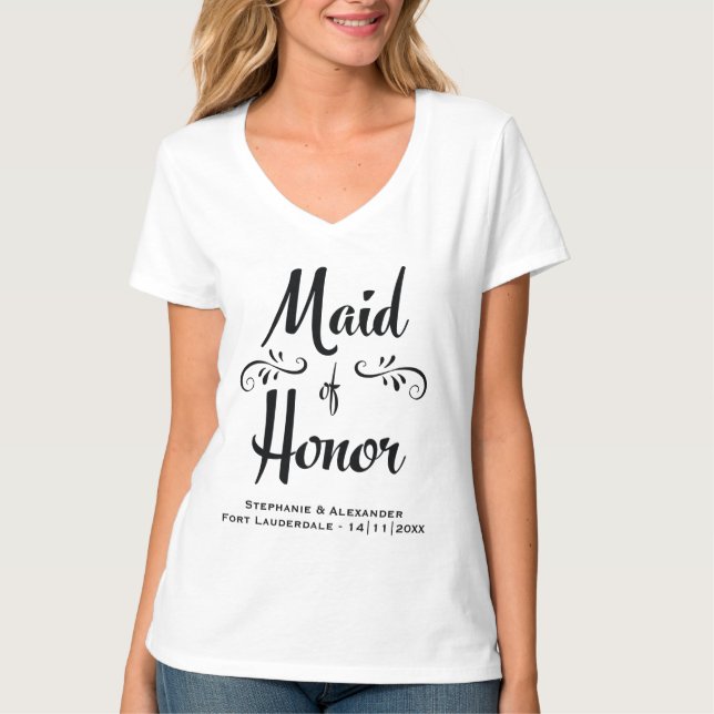 Camiseta Manada de honor elegante cena de ensayo en blanco  (Anverso)