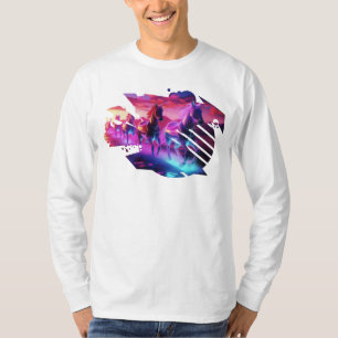 Camiseta Manada eléctrica: Caballos de ondas sintéticas v2