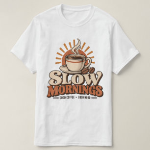 Camiseta Mañanas Lentas Buen Café Amante del Café Antiguo