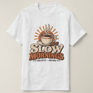 Camiseta Mañanas Lentas Buen Café Amante del Café Antiguo 