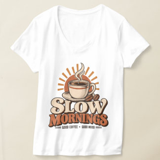 Camiseta Mañanas Lentas Buen Café Amante del Café Vintage 
