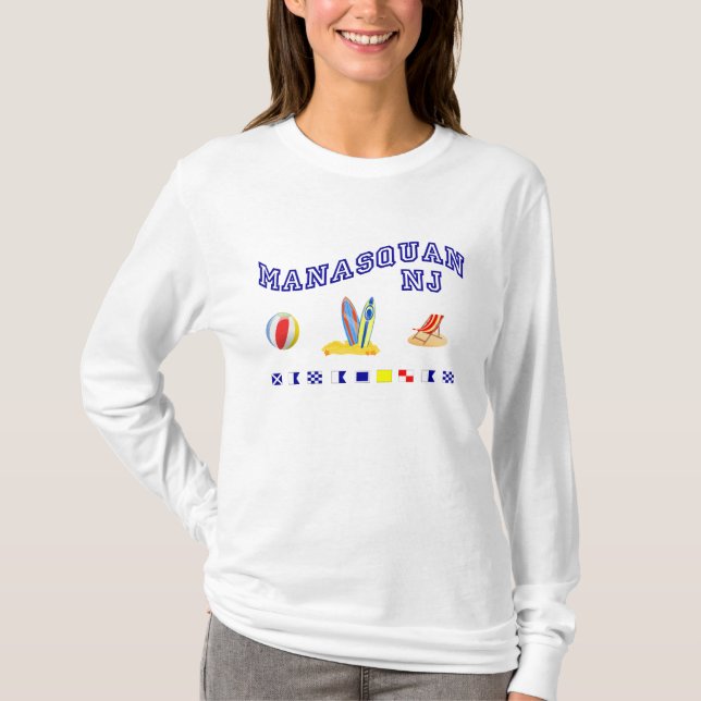 Camiseta Manasquan NJ - Deletreo marítimo (Anverso)