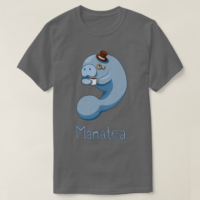 Camiseta Manatea Mana con una taza de té (Diseño del anverso)