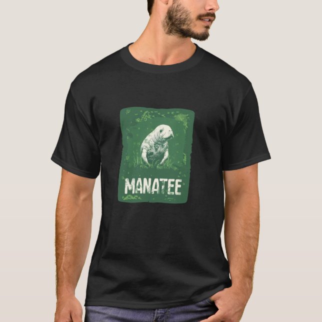 Camiseta Manatee divertida con colores verdes (Anverso)