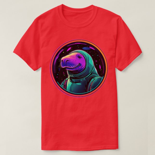 Camiseta Manatee divertida en astronauta espacial de vacas  (Diseño del anverso)