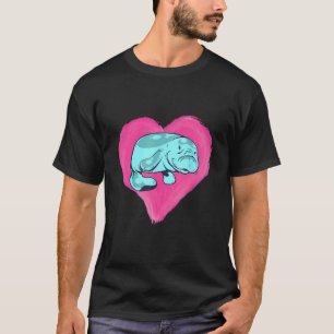 Camiseta Manatee Heart Aquatic Animal Sea Animal Chubby Man