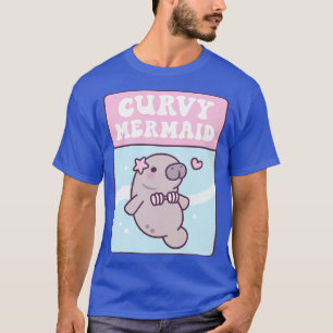 Camiseta Manatee lindo en Seashell Bikini Curvy Mermaid Fun