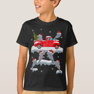 Camiseta Manatee Manejar Árbol de Navidad Camión Rojo Manat