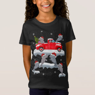 Camiseta Manatee Manejar Árbol de Navidad Camión Rojo Manat
