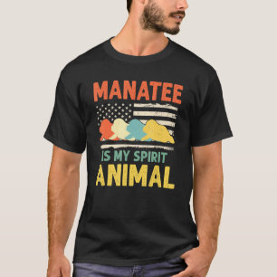 Camiseta Manatee My Spirit Animal USA Patriotic American Fl