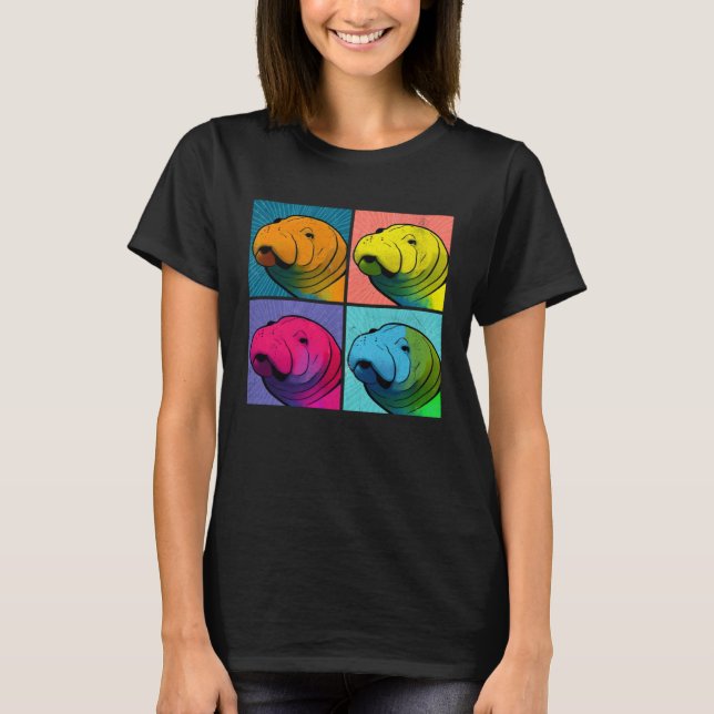 Camiseta Manatee Pop Illustration Colorful Animal Women (Anverso)
