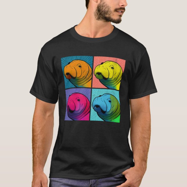 Camiseta Manatee Pop Illustration Colorful Animal Women (Anverso)