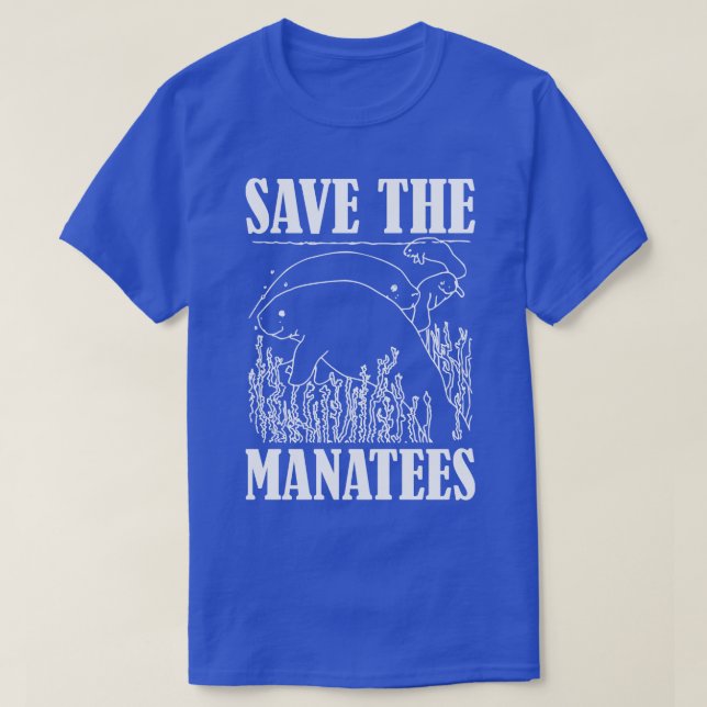 Camiseta Manatee Salve los manatíes con (Diseño del anverso)