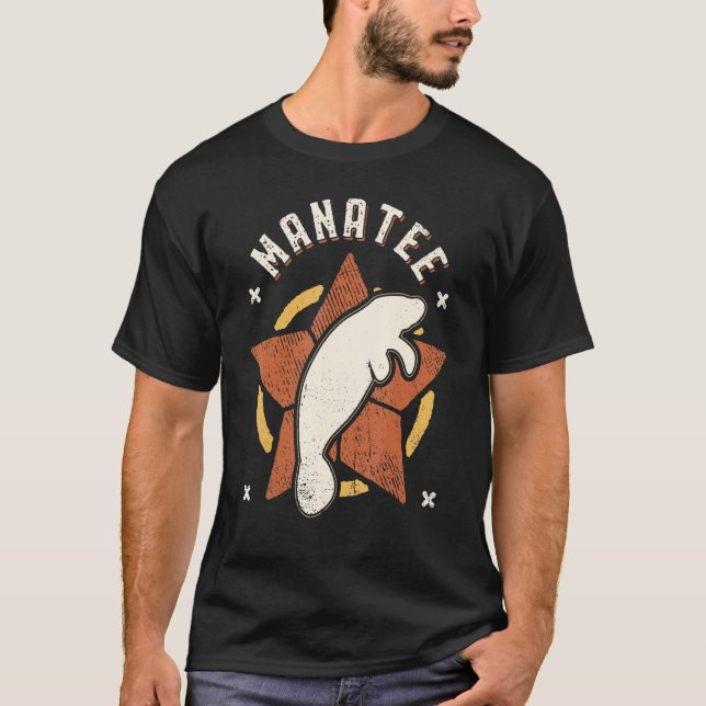 Camiseta Manatee Vintage Retro Classic Animal (Anverso)