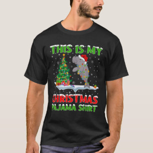 Camiseta Manatee Xmas Tree Lights Este Es Mi Navidad Paja