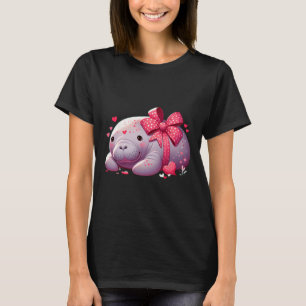 Camiseta Manatí Corazones de San Valentín Animal Mar Océano