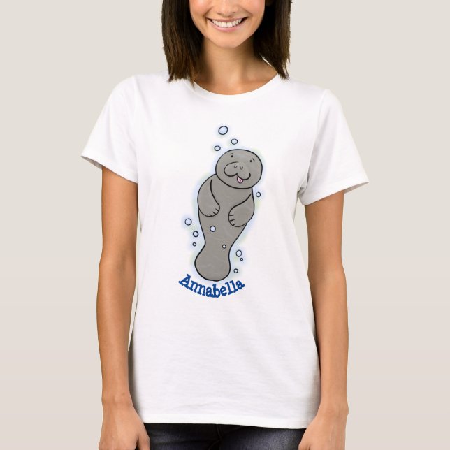 Camiseta Manatí de bebé con ilustracion de burbujas (Anverso)
