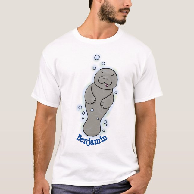 Camiseta Manatí de bebé con ilustracion de burbujas (Anverso)