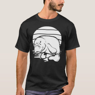 Camiseta Manatí Dibujado a Mano Vaca Marina Animal Marino C