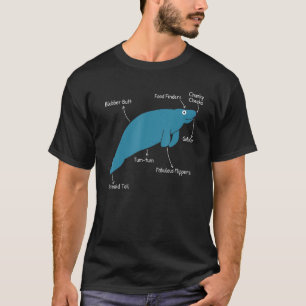 Camiseta Manatí Dugón Y Anatomía De Vaca Marina Divertida