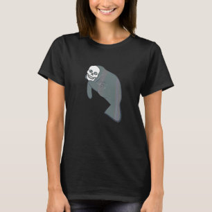 Camiseta Manatí llevando Skull Skeleton Máscara Halloween