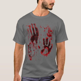 Camiseta Mancha de Sangre Mano Ensangrentada Zom