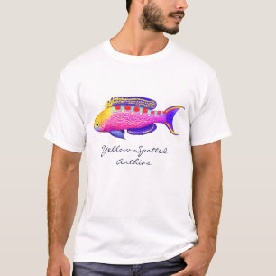 Camiseta manchada amarillo de los pescados del