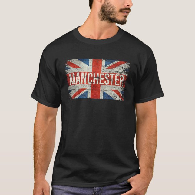 Camiseta Manchester Inglaterra Reino Unido Bandera Británic (Anverso)