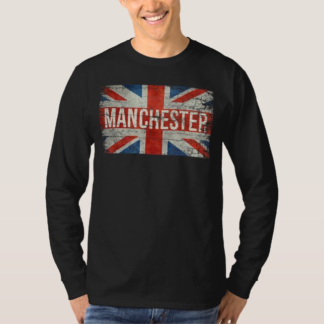 Camiseta Manchester Inglaterra Reino Unido Bandera Británic (Anverso)