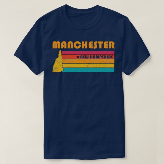 Camiseta Manchester New Hampshire Vintage Trastorno Souven (Diseño del anverso)