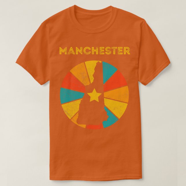 Camiseta Manchester New Hampshire Vintage Trastorno Souven (Diseño del anverso)