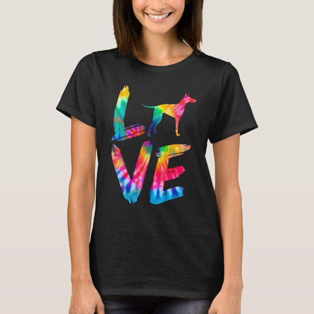 Camiseta Manchester Terrier Tie Dye Love Dog Mom (Anverso)
