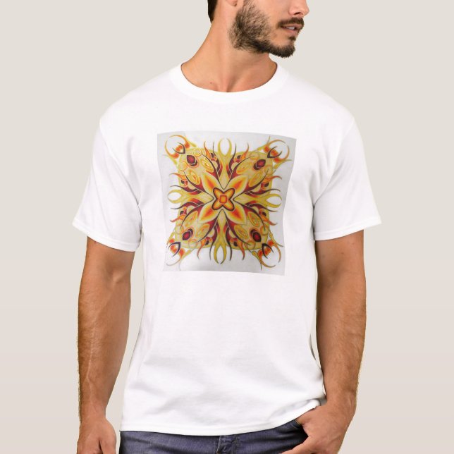 Camiseta "Mandala #1 de Sun" por Aaron Brader (Anverso)
