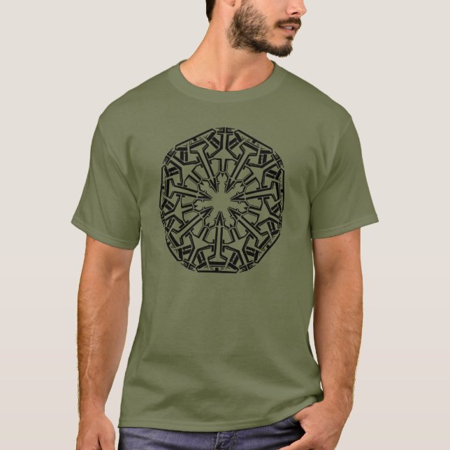 Camiseta Mandala 1 negro (Anverso)