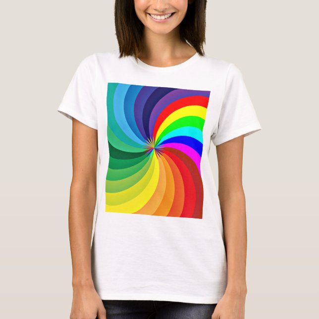Camiseta Mandala-46556 de color arcoiris (Anverso)