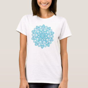 Camiseta Mandala azul elegante - copo de nieve