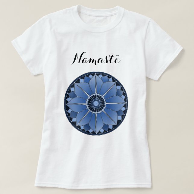 Camiseta Mandala azul moderna (Diseño del anverso)