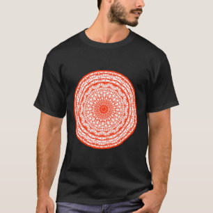 Camiseta Mandala Blanca Y naranja